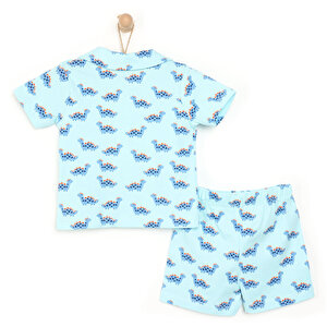 Basic Erkek Bebek Kısa Kol Gömlek Yaka Pijama Takımı