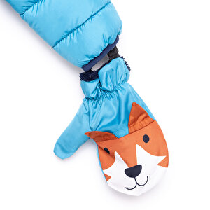 Basic Erkek Blok Desenli Tilki Eldivenli Mont Erkek Bebek