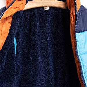 Basic Erkek Blok Desenli Tilki Eldivenli Mont Erkek Bebek