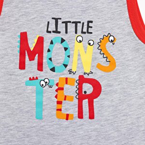 Basic Erkek Canavar Baskılı Atlet Tshirt Erkek Bebek Basic Erkek Canavar Baskılı Atlet Tshirt Erkek Bebek