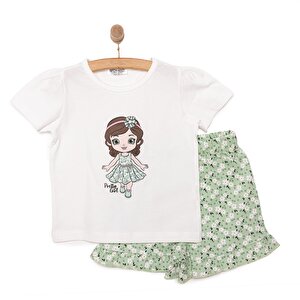 HelloBaby Basic Tshirt-Şort, Mint, 6 Ay