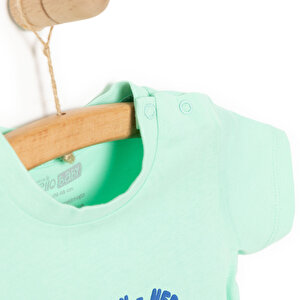 Basic Erkek Deniz ve Palmiye Baskılı T-Shirt Erkek Bebek