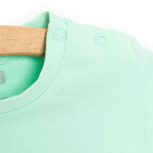 Basic Erkek Deniz ve Palmiye Baskılı T-Shirt Erkek Bebek