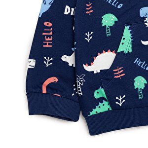 Basic Erkek Dinozor Desenli Eşofman Takımı Erkek Bebek