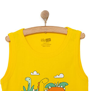 Basic Erkek Dinozor Partisi Baskılı Atlet Tshirt Erkek Bebek Basic Erkek Dinozor Partisi Baskılı Atlet Tshirt Erkek Bebek