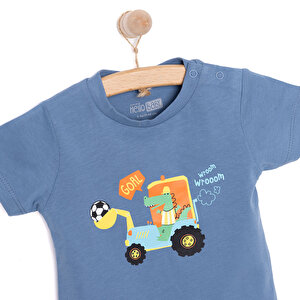 Basic Erkek Kepçe Arabası Baskılı T-Shirt Erkek Bebek