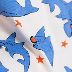 Basic Erkek Köpek Balığı Baskılı T-Shirt Erkek Bebek Basic Erkek Köpek Balığı Baskılı T-Shirt Erkek Bebek