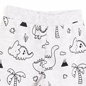 Erkek Bebek 2'li Patiksiz Alt İnterlok Palmiye Desenli