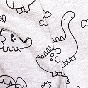 Erkek Bebek 2'li Patiksiz Alt İnterlok Palmiye Desenli