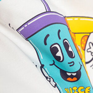 Basic Erkek Pizza Baskılı T-Shirt Erkek Bebek