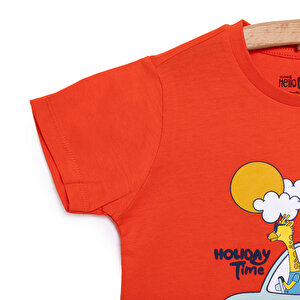 Basic Erkek Tatil ve Zürafa Baskılı T-Shirt Erkek Bebek Basic Erkek Tatil ve Zürafa Baskılı T-Shirt Erkek Bebek