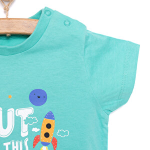 Basic Erkek Uzay Baskılı T-Shirt Erkek Bebek