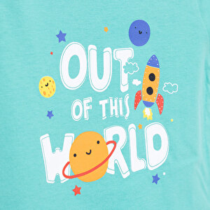Basic Erkek Uzay Baskılı T-Shirt Erkek Bebek