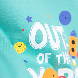 Basic Erkek Uzay Baskılı T-Shirt Erkek Bebek