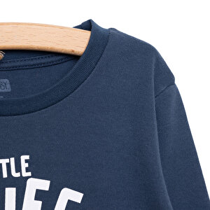 Basic  İtfaiye Araç Desenli İnterlok  Uzun kol Tshirt Erkek Bebek