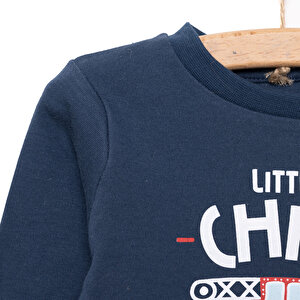 Basic  İtfaiye Araç Desenli İnterlok  Uzun kol Tshirt Erkek Bebek