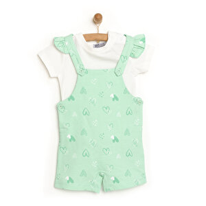 HelloBaby Basic Kalp Desenli, Mint, 6 Ay