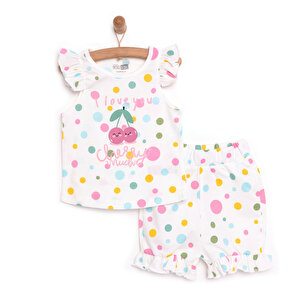 HelloBaby Basic Kiraz Baskıl, Ekru, 6 Ay