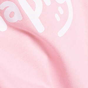 Basic Kız Be Happy Baskılı Tshirt-Şort Kız Bebek