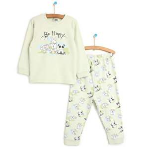 Basic Bebek Pijama Tak, Açık Yeşil, 6 Ay