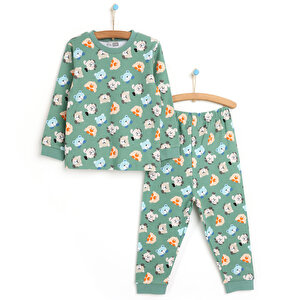 Basic Bebek Pijama Tak, Açık Yeşil, 9 Ay