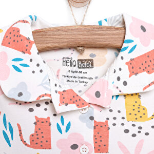 Basic Kız Bebek Kısa Kol Gömlek Yaka Pijama Takımı