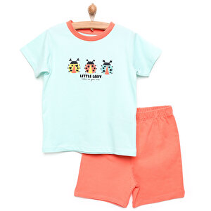 Basic Kız Bebek Kısa Kollu Pijama Takımı Kız Bebek
