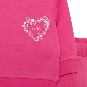 Basic Kız Çiçek Baskılı Eşofman Takımı Kız Bebek