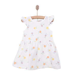 HelloBaby Basic Kız Çiçek De, Ekru, 9 Ay