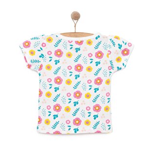 Basic Kız Çiçek Desenli T-Shirt Kız Bebek
