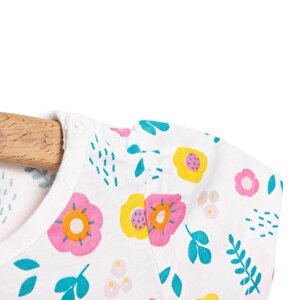 Basic Kız Çiçek Desenli T-Shirt Kız Bebek