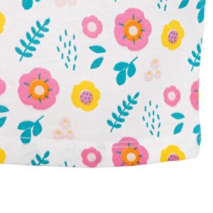 Basic Kız Çiçek Desenli T-Shirt Kız Bebek