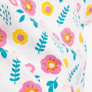 Basic Kız Çiçek Desenli T-Shirt Kız Bebek