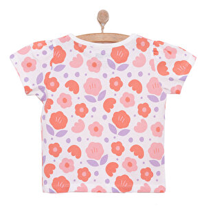 Basic Kız Çiçek Desenli T-Shirt Kız Bebek