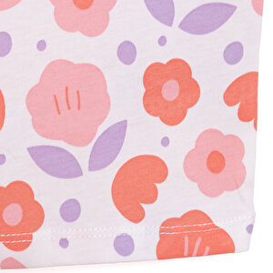 Basic Kız Çiçek Desenli T-Shirt Kız Bebek