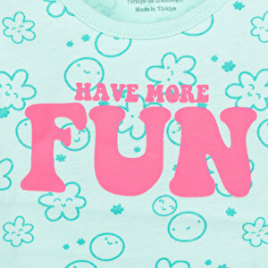 Basic Kız Çiçek ve Gülen Yüz Desenli Atlet T-shirt Kız Bebek Basic Kız Çiçek ve Gülen Yüz Desenli Atlet T-shirt Kız Bebek