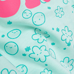 Basic Kız Çiçek ve Gülen Yüz Desenli Atlet T-shirt Kız Bebek Basic Kız Çiçek ve Gülen Yüz Desenli Atlet T-shirt Kız Bebek