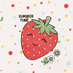 Basic Kız Çilek Baskılı Atlet-Şort Kız Bebek