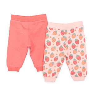 Basic Kız Çilek Desenli 2li Patiksiz Alt Kız Bebek