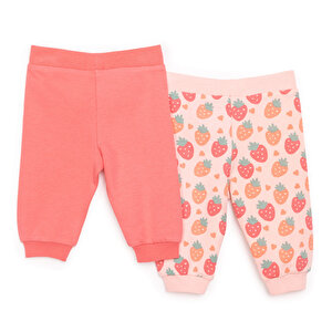 Basic Kız Çilek Desenli 2li Patiksiz Alt Kız Bebek