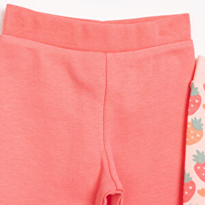 Basic Kız Çilek Desenli 2li Patiksiz Alt Kız Bebek