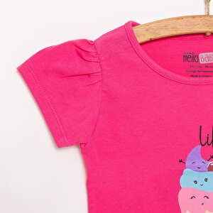 Basic Kız Eğlenceli Dondurma Baskılı T-Shirt Kız Bebek Basic Kız Eğlenceli Dondurma Baskılı T-Shirt Kız Bebek
