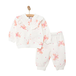 HelloBaby Basic Kız Fermuarl, Ekru, 6 Ay