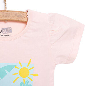 Basic Kız Flamingo Baskılı T-Shirt Kız Bebek Basic Kız Flamingo Baskılı T-Shirt Kız Bebek