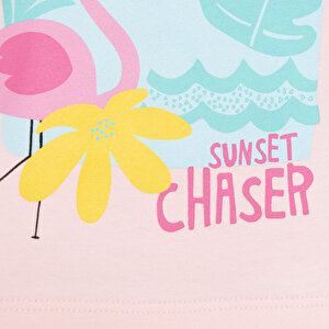 Basic Kız Flamingo Baskılı T-Shirt Kız Bebek Basic Kız Flamingo Baskılı T-Shirt Kız Bebek