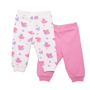 Basic Kız Kalp Desenli 2li Patiksiz Alt Kız Bebek
