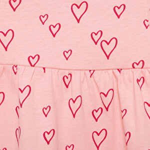 Basic Kız Kalp Desenli Elbise Kız Bebek Basic Kız Kalp Desenli Elbise Kız Bebek