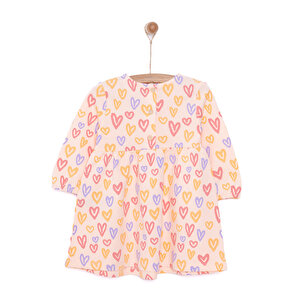 Basic Kız Kalp Desenli Fırfırlı Elbise Kız Bebek Basic Kız Kalp Desenli Fırfırlı Elbise Kız Bebek