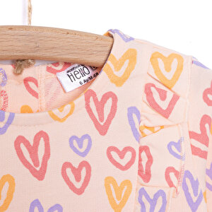 Basic Kız Kalp Desenli Fırfırlı Elbise Kız Bebek Basic Kız Kalp Desenli Fırfırlı Elbise Kız Bebek