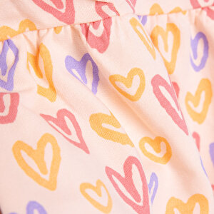 Basic Kız Kalp Desenli Fırfırlı Elbise Kız Bebek Basic Kız Kalp Desenli Fırfırlı Elbise Kız Bebek